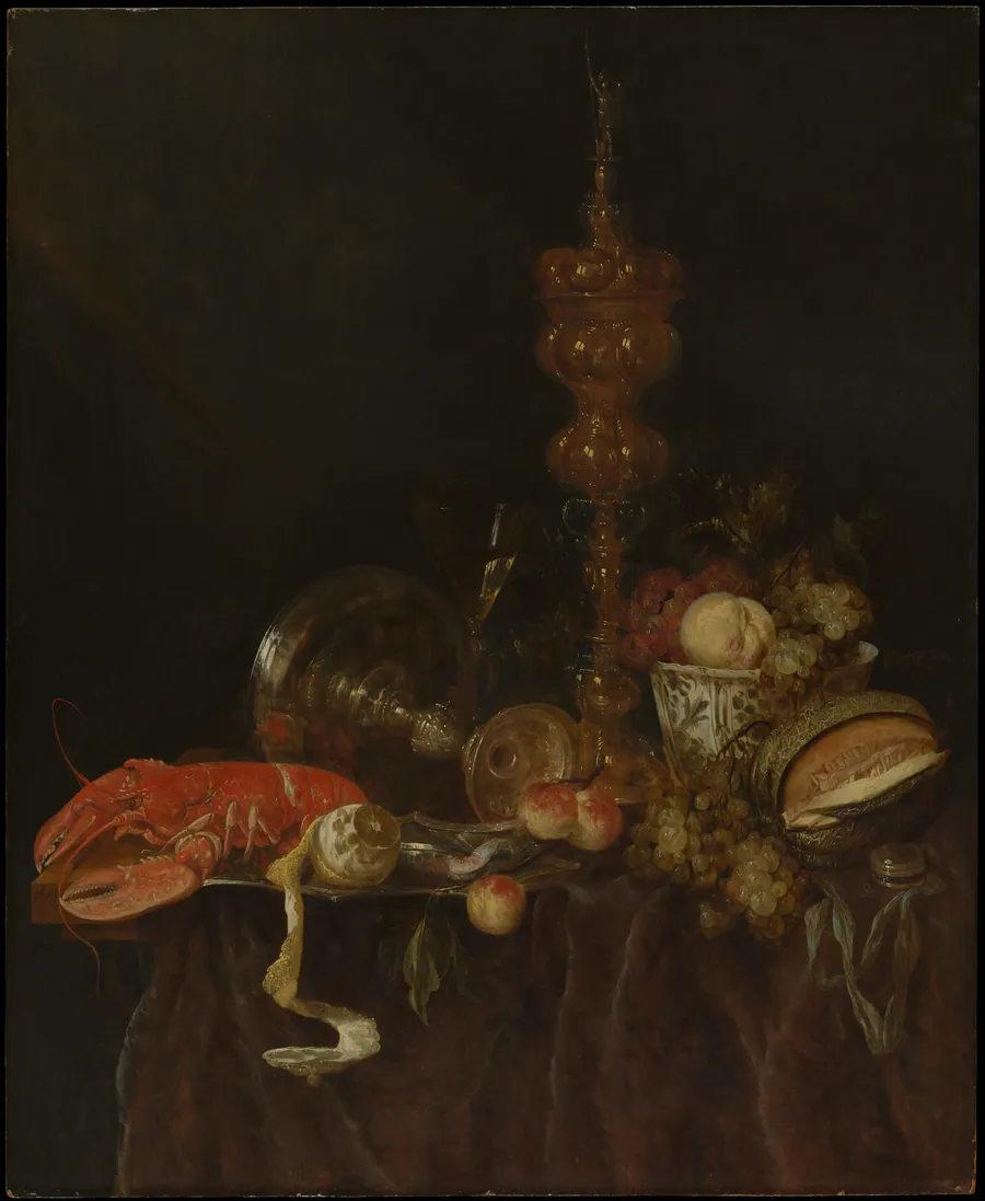 Still Life with Lobster and Fruit by Abraham van Beyeren