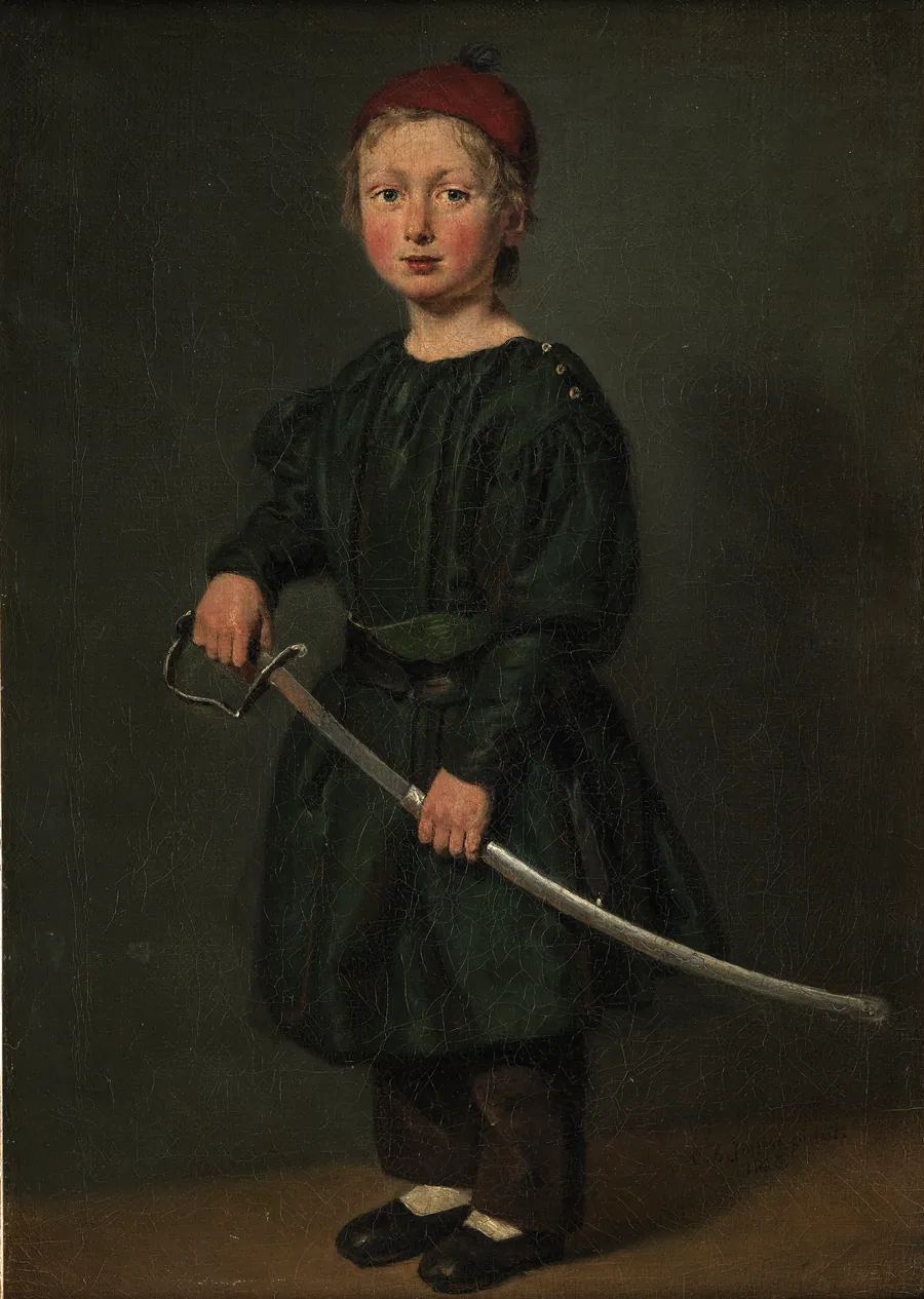 Drengeportræt. En af kunstnerens sønner by C.A. Jensen