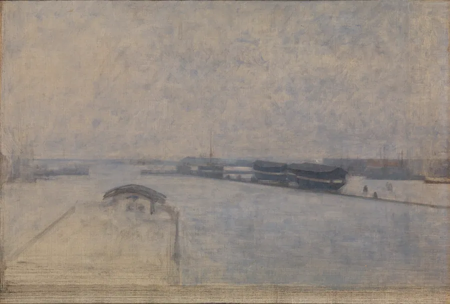 Udsigt fra Kvæsthusgade over Københavns havn by Vilhelm Hammershøi