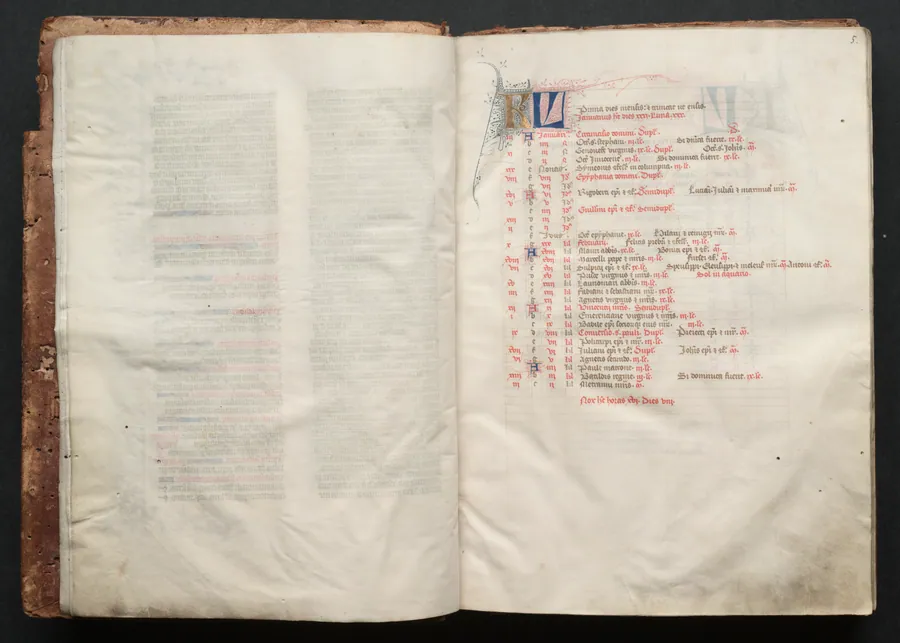 The Gotha Missal:  Fol. 5r, Text by Master of the Boqueteaux