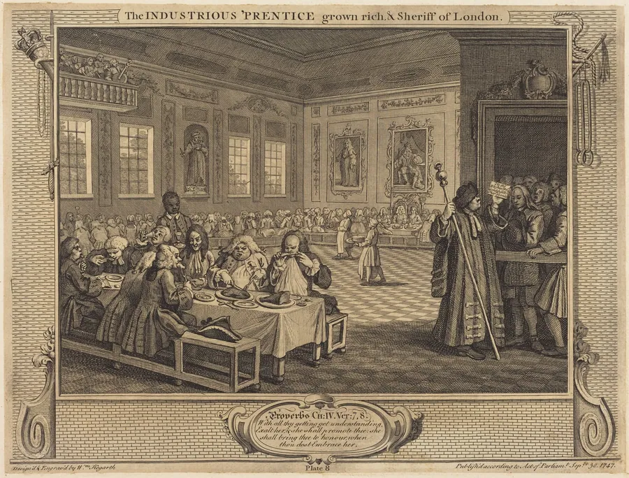The Industrious 'Prentice grown rich & Sheriff of London by William Hogarth
