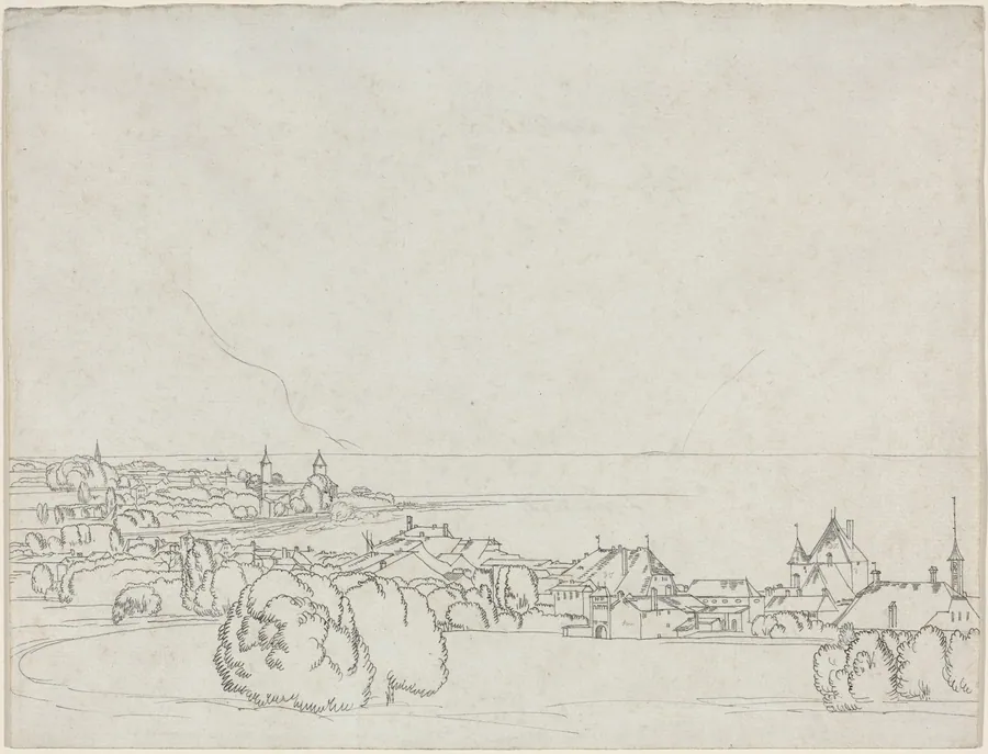 A View of Vevey with La Tour de Peilz in the Distance by Francis Towne