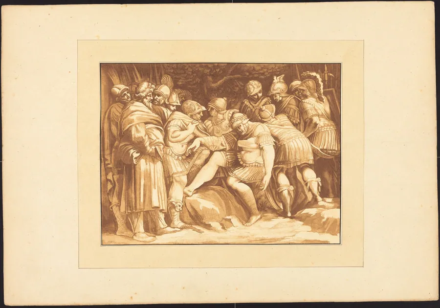 Dying Epaminondas by Johann Gottlieb Prestel