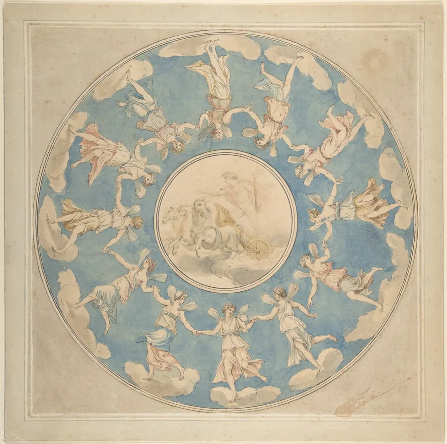 Design for Ceiling: Apollo and the Hours by Angelica Kauffmann