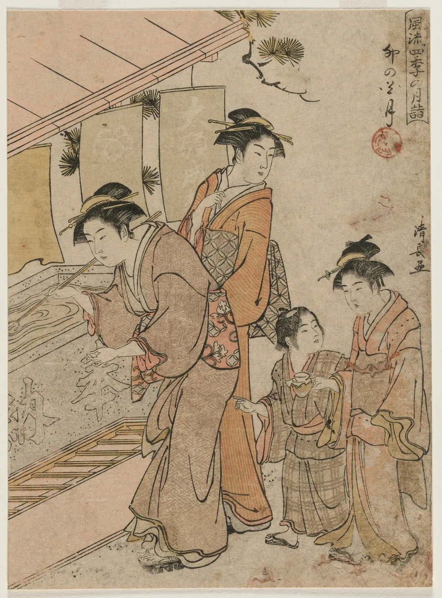 The Fourth Month (from the series Fashionable Monthly Visits to Temples in the Four Seasons) by Torii Kiyonaga