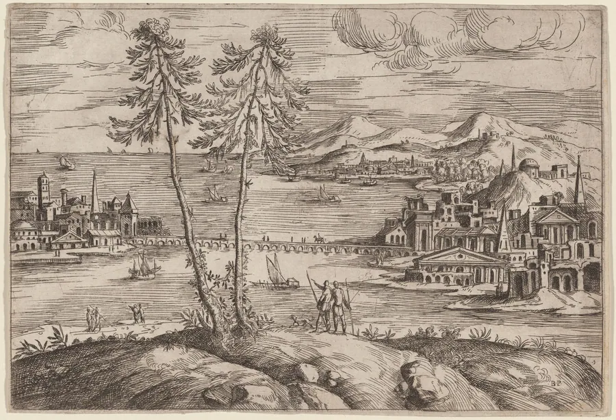 Landscape with Two Trees by Giovanni Battista Pittoni