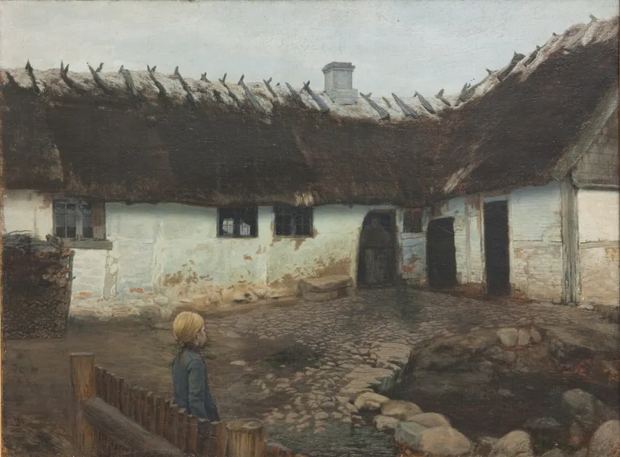 Uden for et husmandssted by Holger Møller