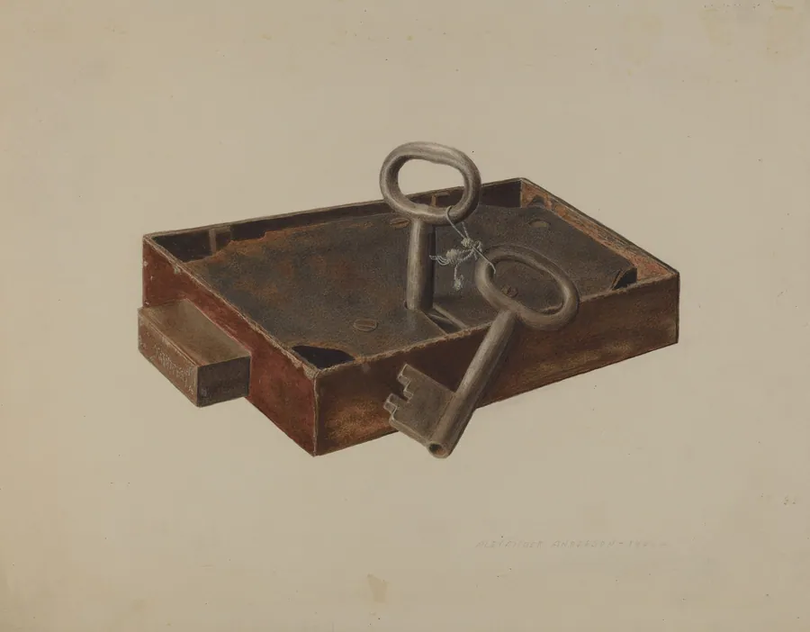 Bar Lock and Keys by Alexander Anderson