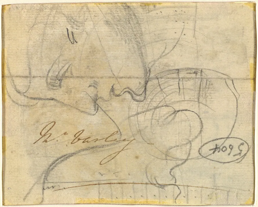 Study of a Head in Profile [verso] by John Varley