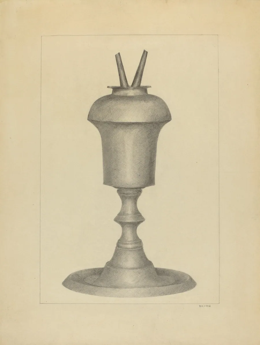 Camphene Lamp by Miss E. Dorsey Bruen