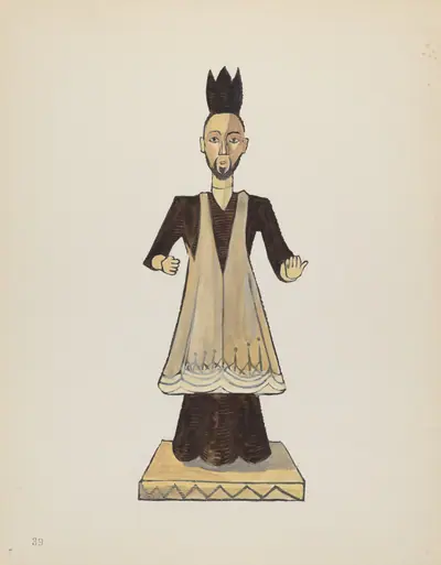 Plate 39: St. John Nepomuk Bulto: From Portfolio "Spanish Colonial Designs of New Mexico"