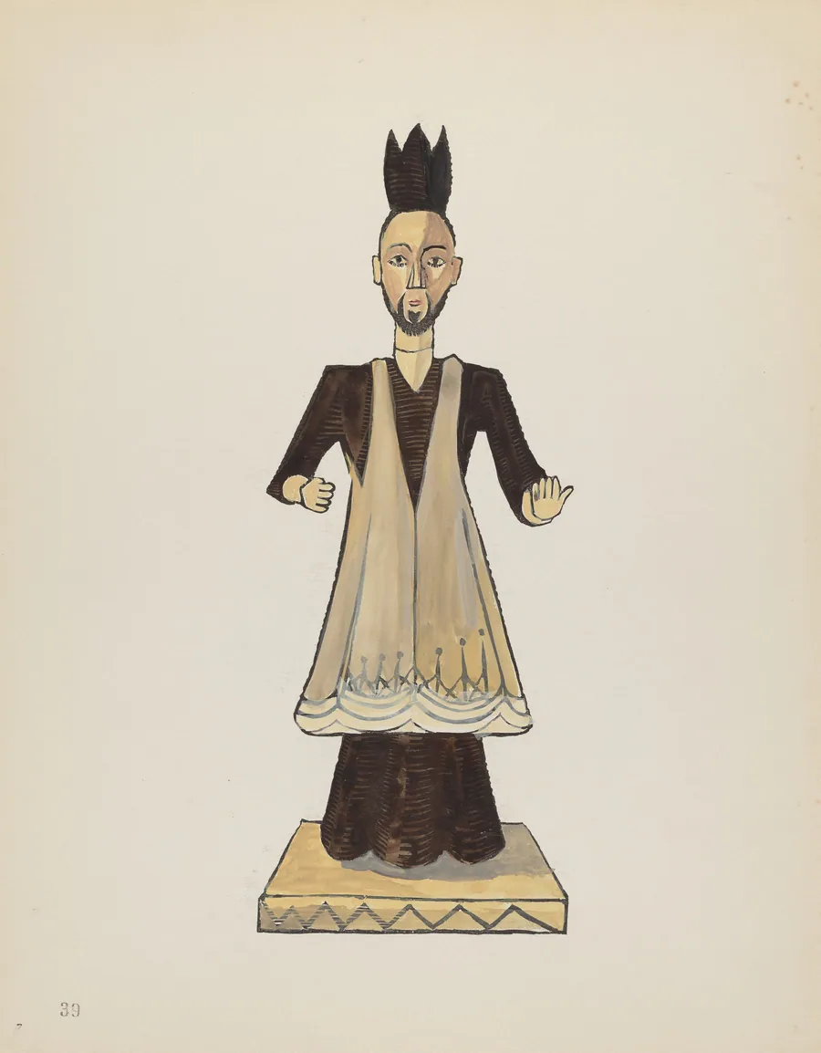 Plate 39: St. John Nepomuk Bulto: From Portfolio "Spanish Colonial Designs of New Mexico" by American 20th Century