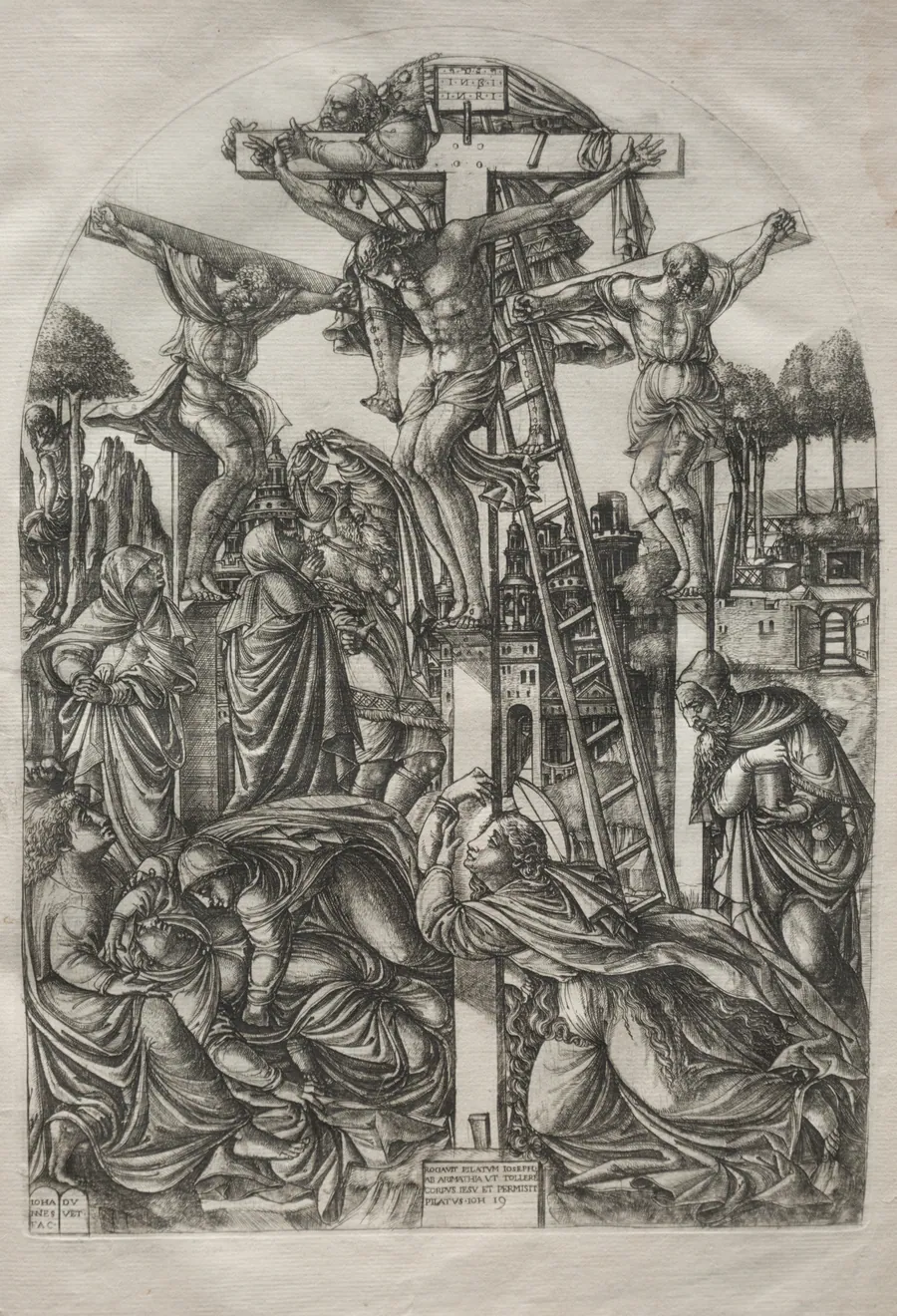 Christ on the Cross Between the Two Thieves by Jean Duvet