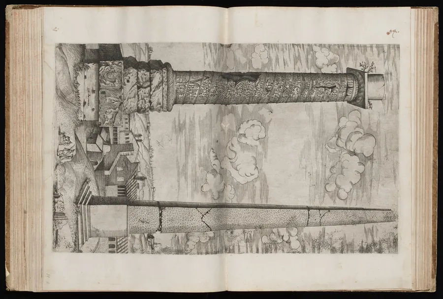 The Column of Marcus Aurelius with an Obelisk by Italian 16th Century