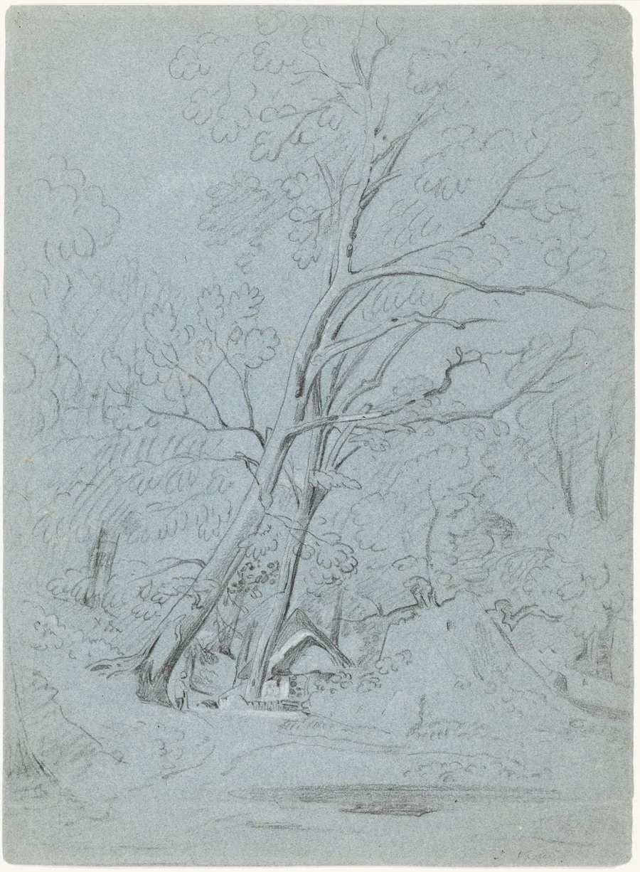A Cottage on a Lane by John Varley