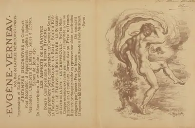 Dancing Nude and Advertisement for Eugène Verneau's "Estampes décoratives" [verso]