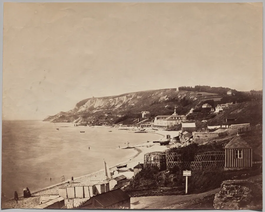 View of Ste-Adrese Beach with the Dumont Baths by Gustave Le Gray