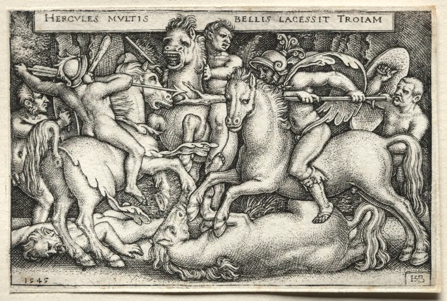 The Labors of Hercules: Hercules Conquering Troy by Hans Sebald Beham