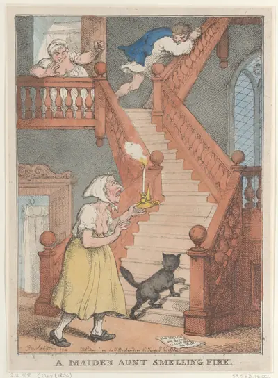 A Maiden Aunt Smelling Fire