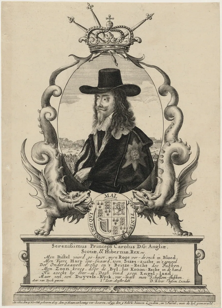 Charles I in a Border of Dragons by Anonymous Artist