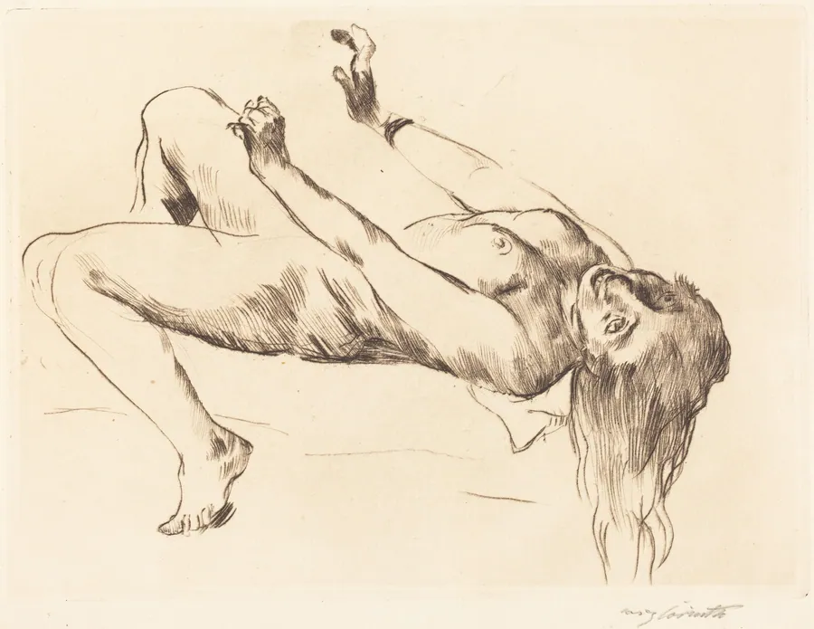 Liegender Weiblicher Akt.—Studie zu "Joseph und Potiphar" (Reclining Female Nude—Study for "Joseph and Potiphar's Wife") by Lovis Corinth