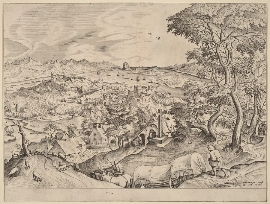 Plaustrum Belgicum (The Belgian Wagon) by Lucas van Doetechum