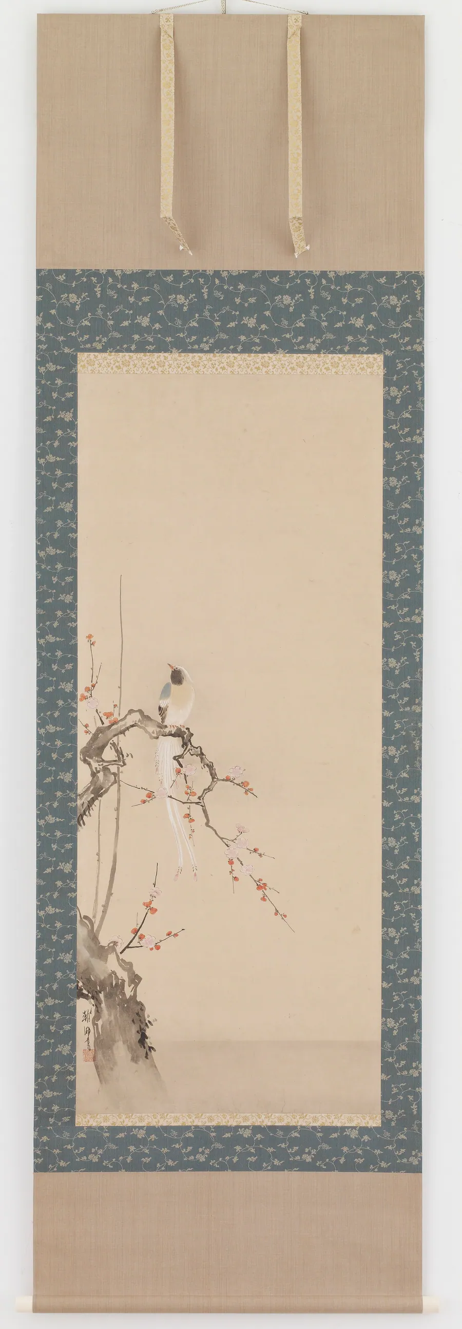 Bird and plum blossoms by Hanabusa Itcho 英一蝶 (1652-1724)