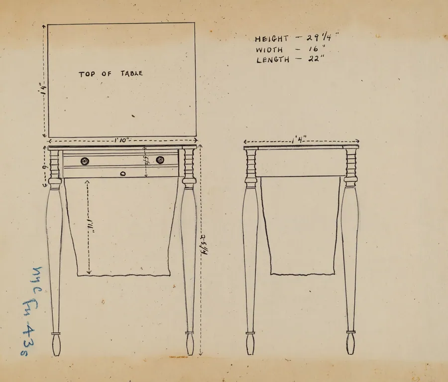 Sewing and Work Table by American 20th Century