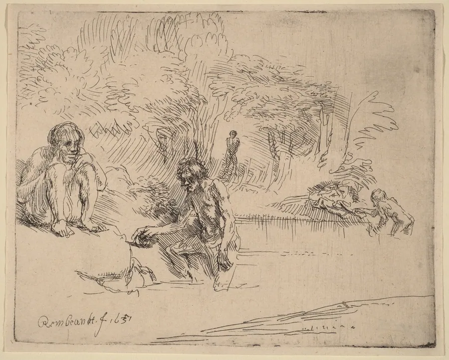 The Bathers by Rembrandt van Rijn
