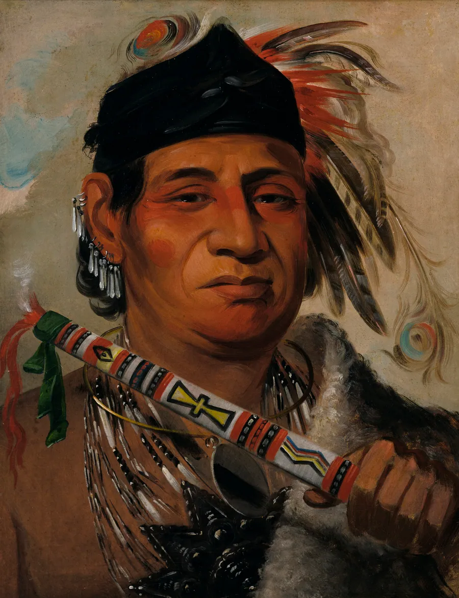 Mah-kée-mee-teuv, Grizzly Bear, Chief of the Tribe by George Catlin, born Wilkes-Barre, PA 1796-died Jersey City, NJ 1872