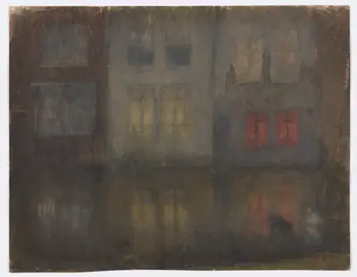 Nocturne: Black and Red–Back Canal, Holland