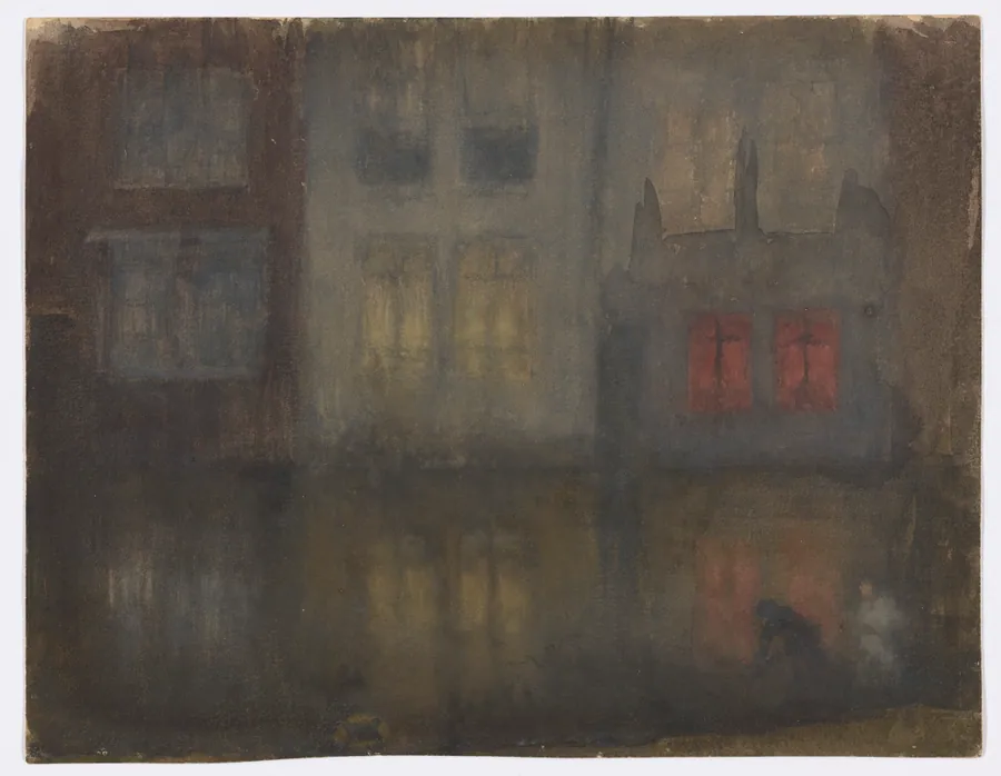Nocturne: Black and Red–Back Canal, Holland by James McNeill Whistler (1834-1903)