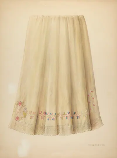 Zoar Embroidered Flannel Petticoat