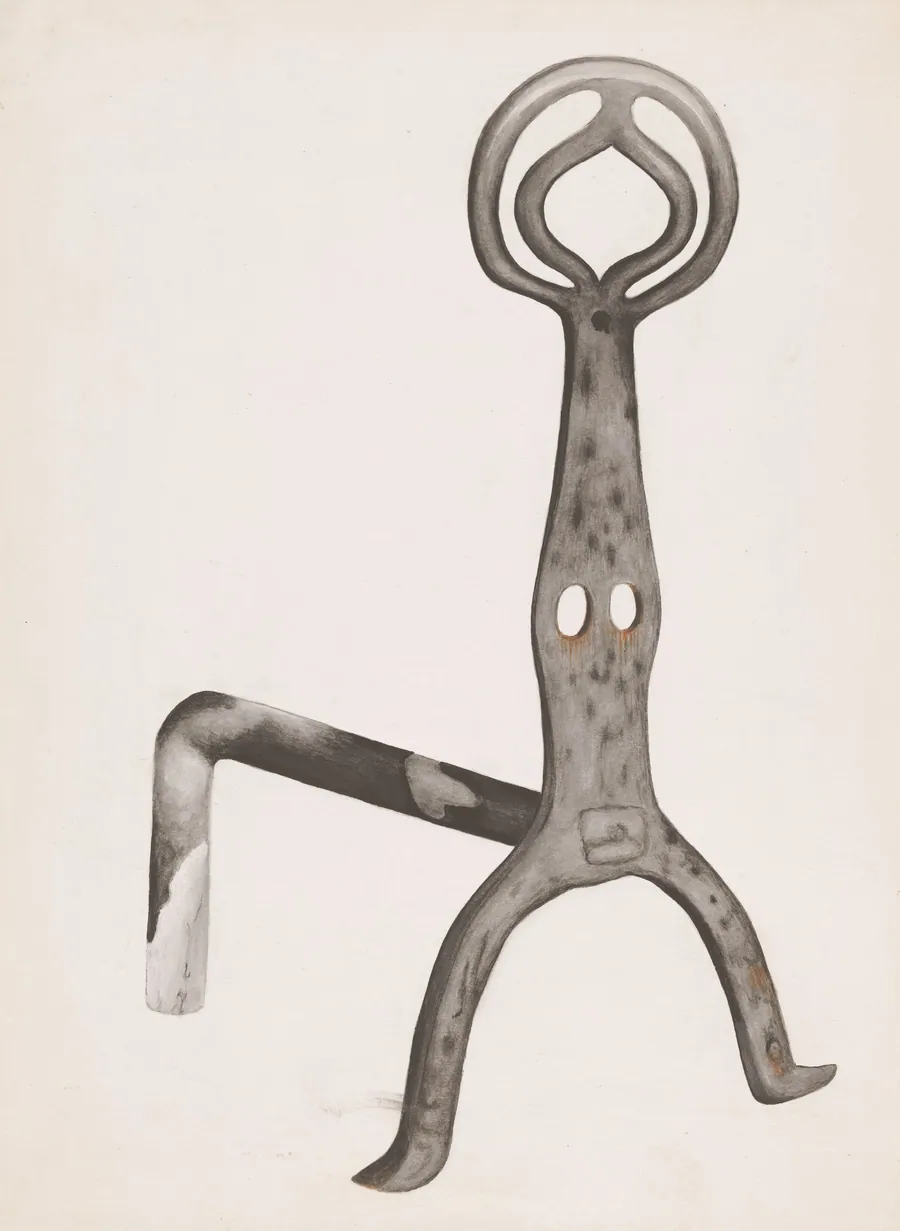 Wrought Iron Andiron by Natalie Simon