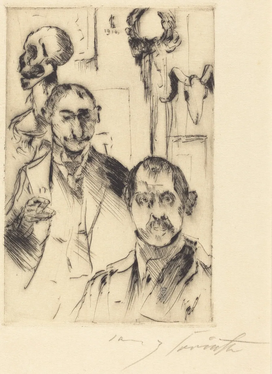 Doppelbildnis mit Skelett (Double Portrait with Skeleton) by Lovis Corinth