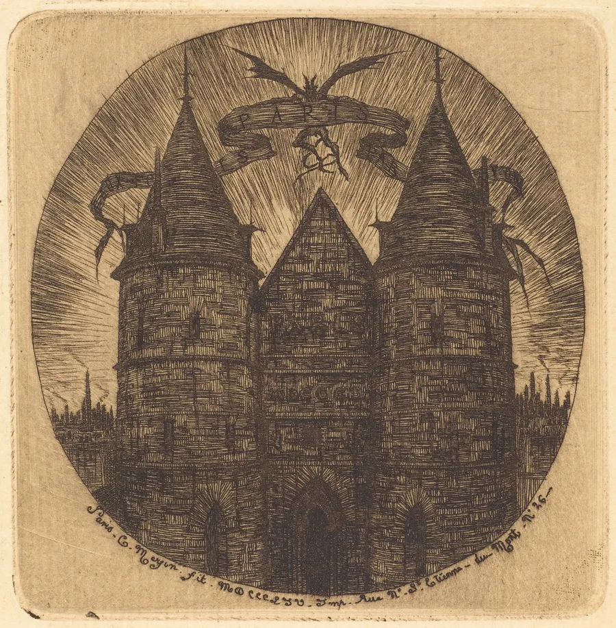 Ancienne porte du Palais de Justice, Paris (Old Gate of the Palace of Justice, Paris) by Charles Meryon