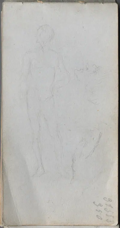 Sketchbook, page 100: Nude Figure, Profile
