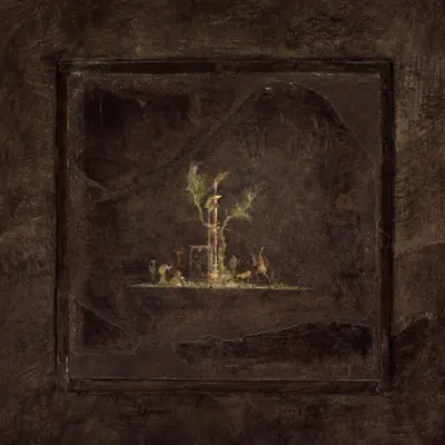 Wall painting on black ground: landscape, from the imperial villa at Boscotrecase