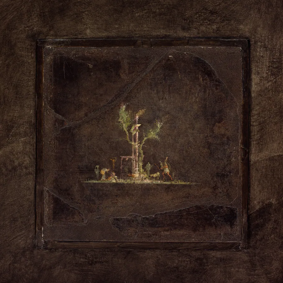 Wall painting on black ground: landscape, from the imperial villa at Boscotrecase