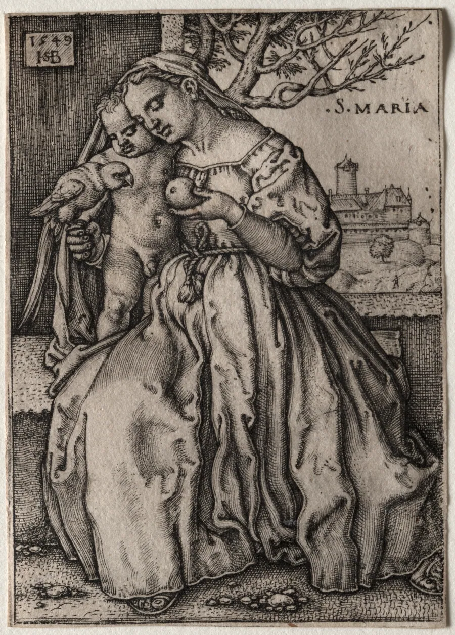 Virgin and Child with Parrot by Hans Sebald Beham