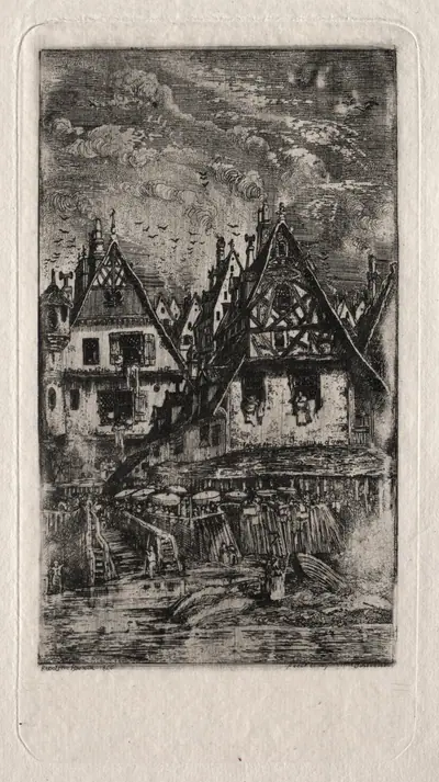 Marketplace with Parasols