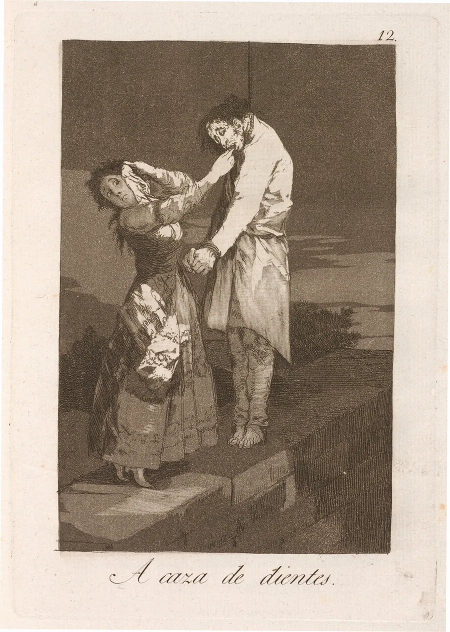 A caza de dientes (Out Hunting for Teeth) by Francisco Goya