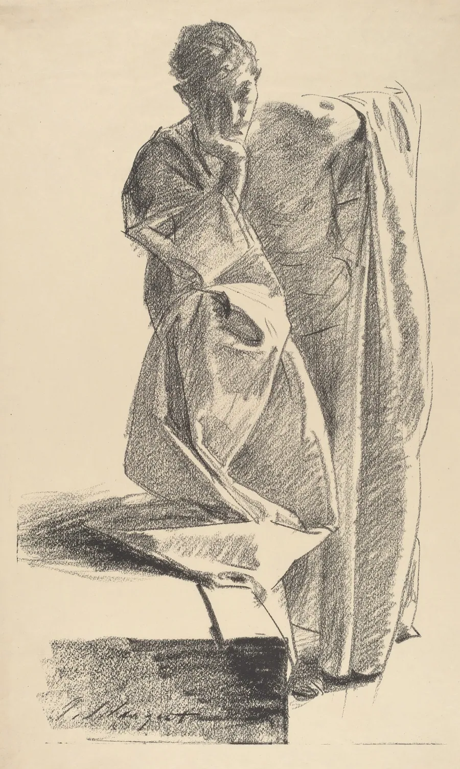 Study of a Young Man in a Robe, Standing by John Singer Sargent