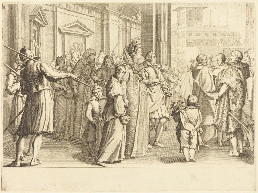 Grand Duchess at the Procession of the Young Girls by Jacques Callot