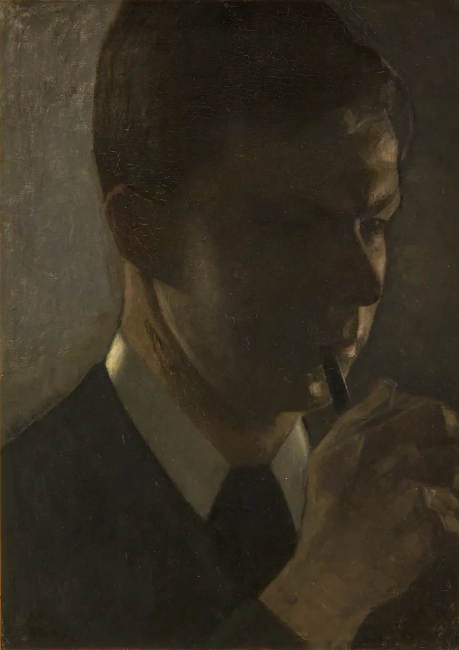 Portræt af Svend Hammershøi, kunstnerens broder by Vilhelm Hammershøi
