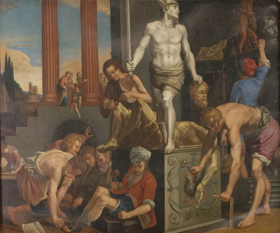 Et billedhuggerværksted by Reinhold Timm