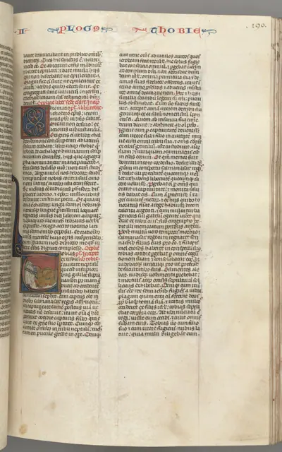 Fol. 190r,Tobit, historiated initial T, Tobit sleeping on a bed