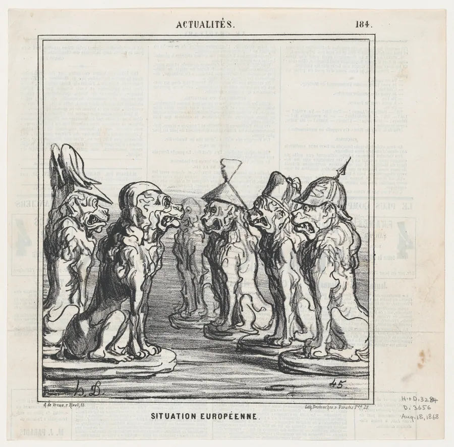 The European state of affairs, from 'News of the day,' published in Le Charivari, August 18, 1868 by Aaron Martinet