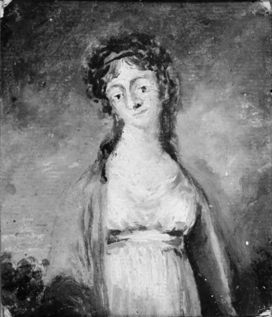 Lille olieskitse til et dameportræt by Carl Fredric von Breda