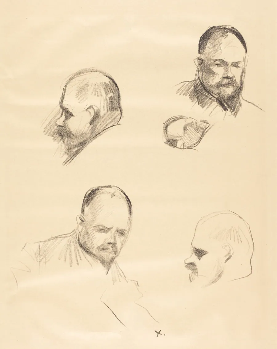 Ambroise Vollard, quatre esquisses (Ambroise Vollard, four sketches) by Jean-Louis Forain